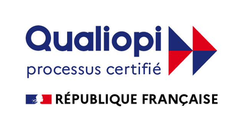 Logo Qualiopi, processus certifié, République française